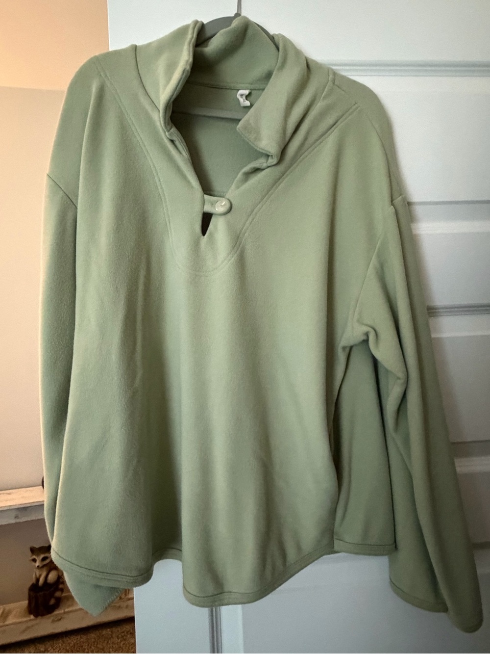 Wishlist Sage Green Fleece Notch Pullover